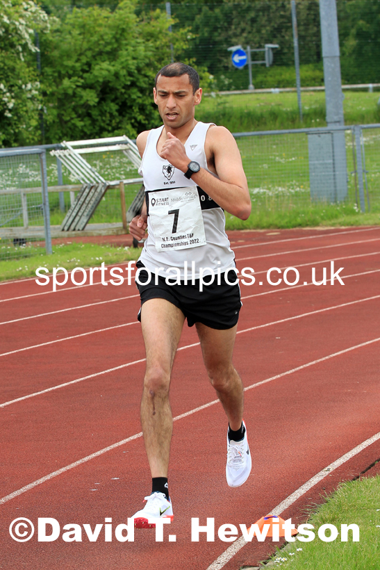 2022 North Eastern Counties AA 10000 metres Champs., Chester le Street, Sat,. May 21st. Photo: David T. Hewitson/Sports for All Pics